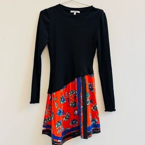 10 Crosby Derek Lam Black and Red Floral Dress